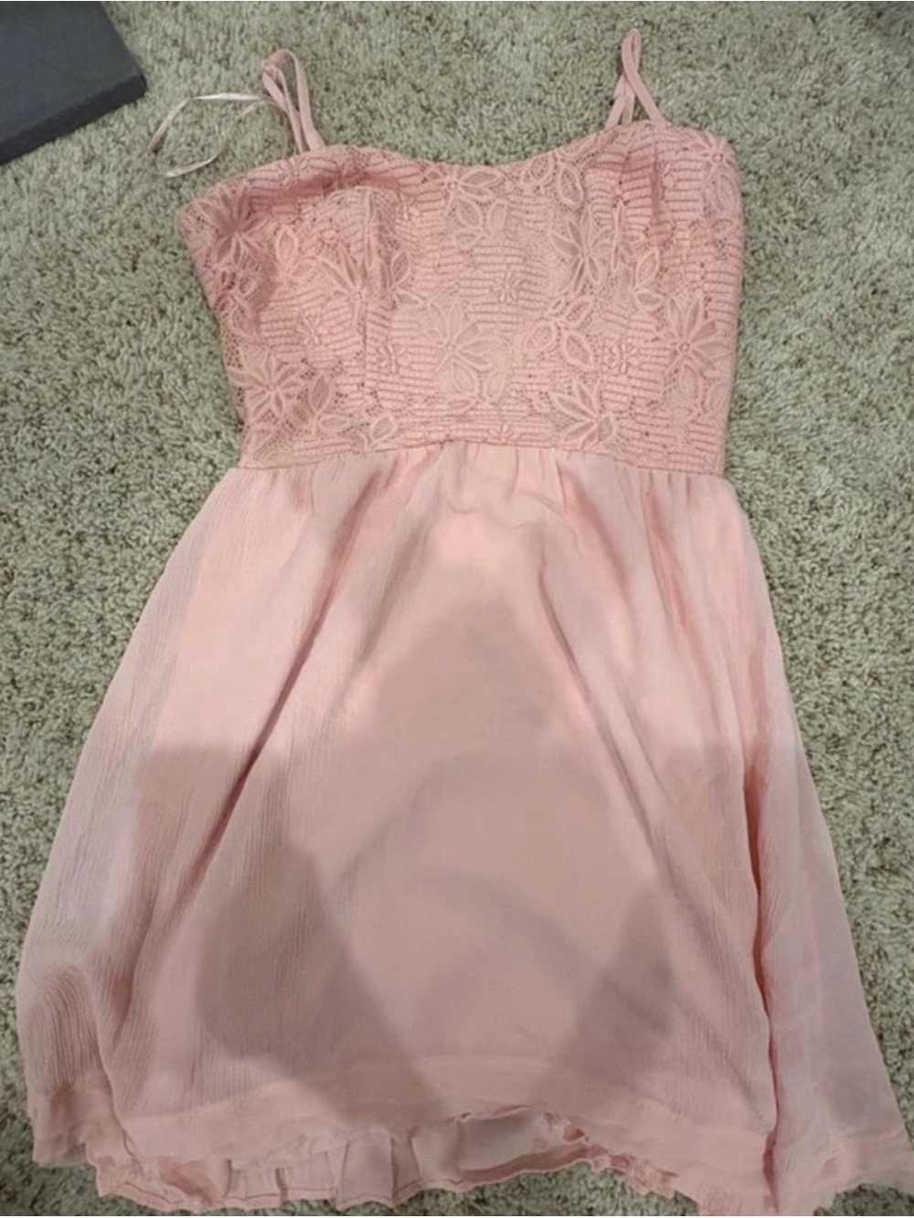 Size 5 princess vera wang Pink Lace Bodice Chiffon Mini Dress